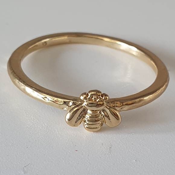 Dainty Gold Bumble Bee Ring - Picture 2 of 3